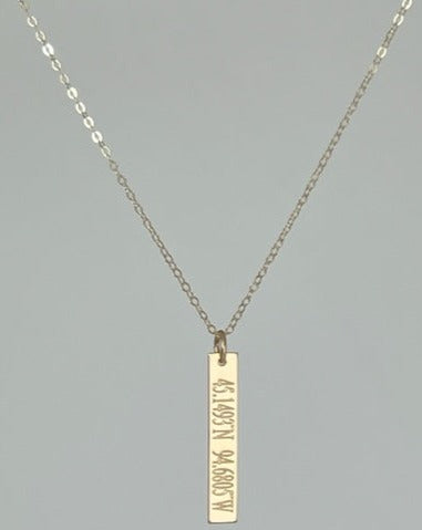 Personalized Bar Necklace - Vertical