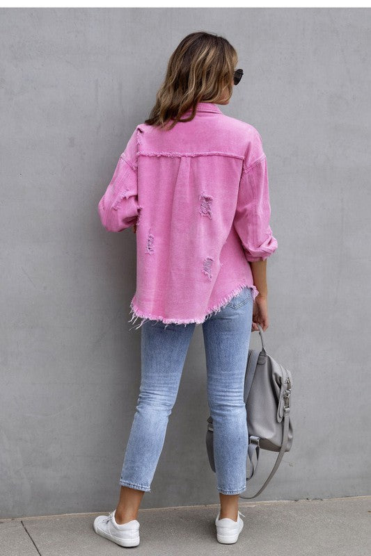 Tattered Jacket - (Pink)