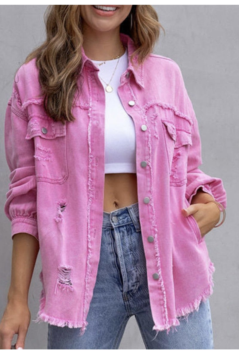 Tattered Jacket - (Pink)