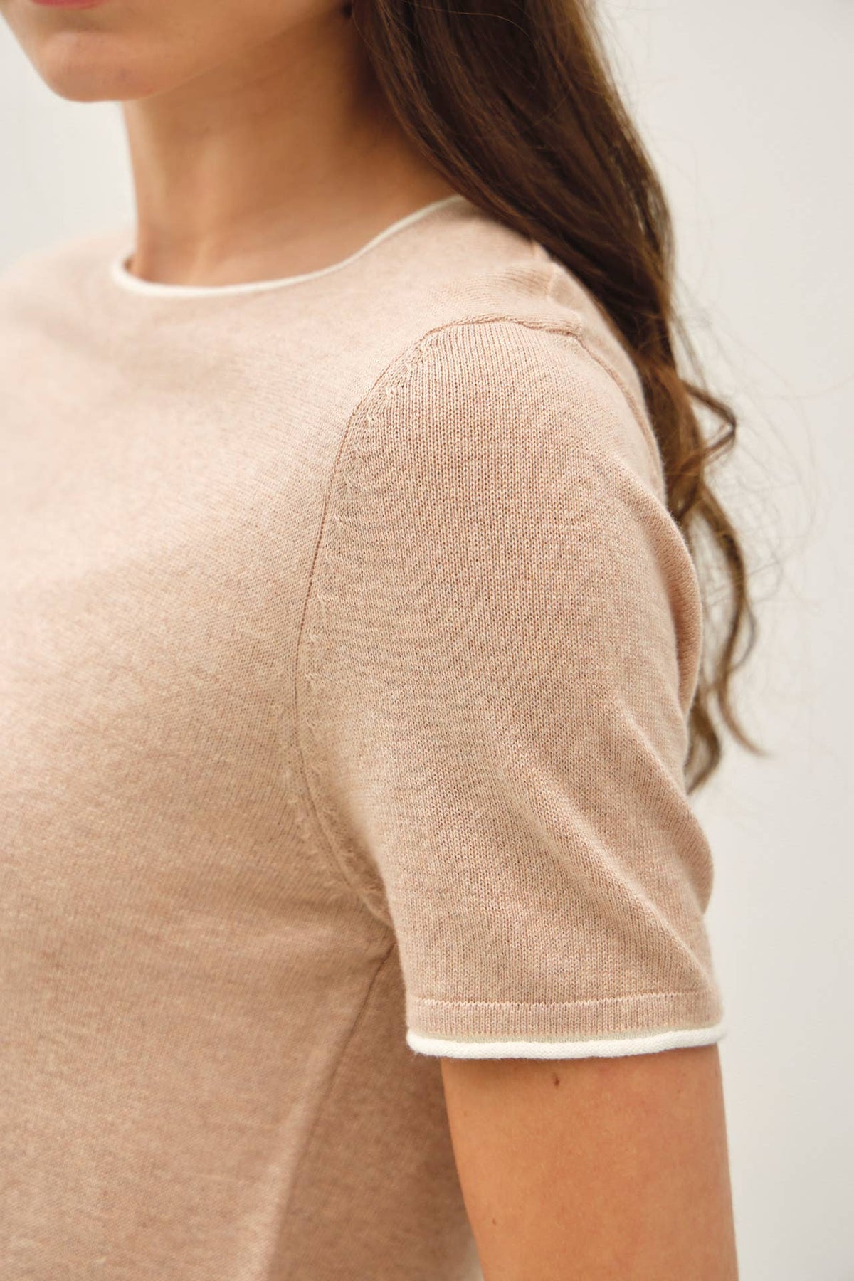 Layered Look Short Sleeve Sweater Top