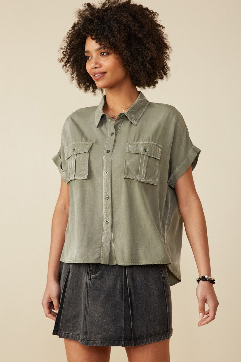 Women&#39;s Button Down Safari - (Sage)