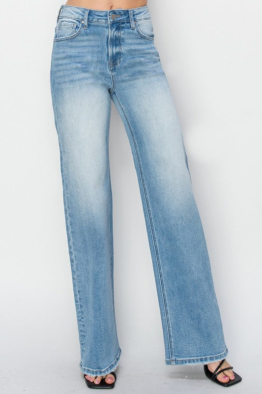 Risen HIGH RISE STRAIGHT JEANS - (Medium)