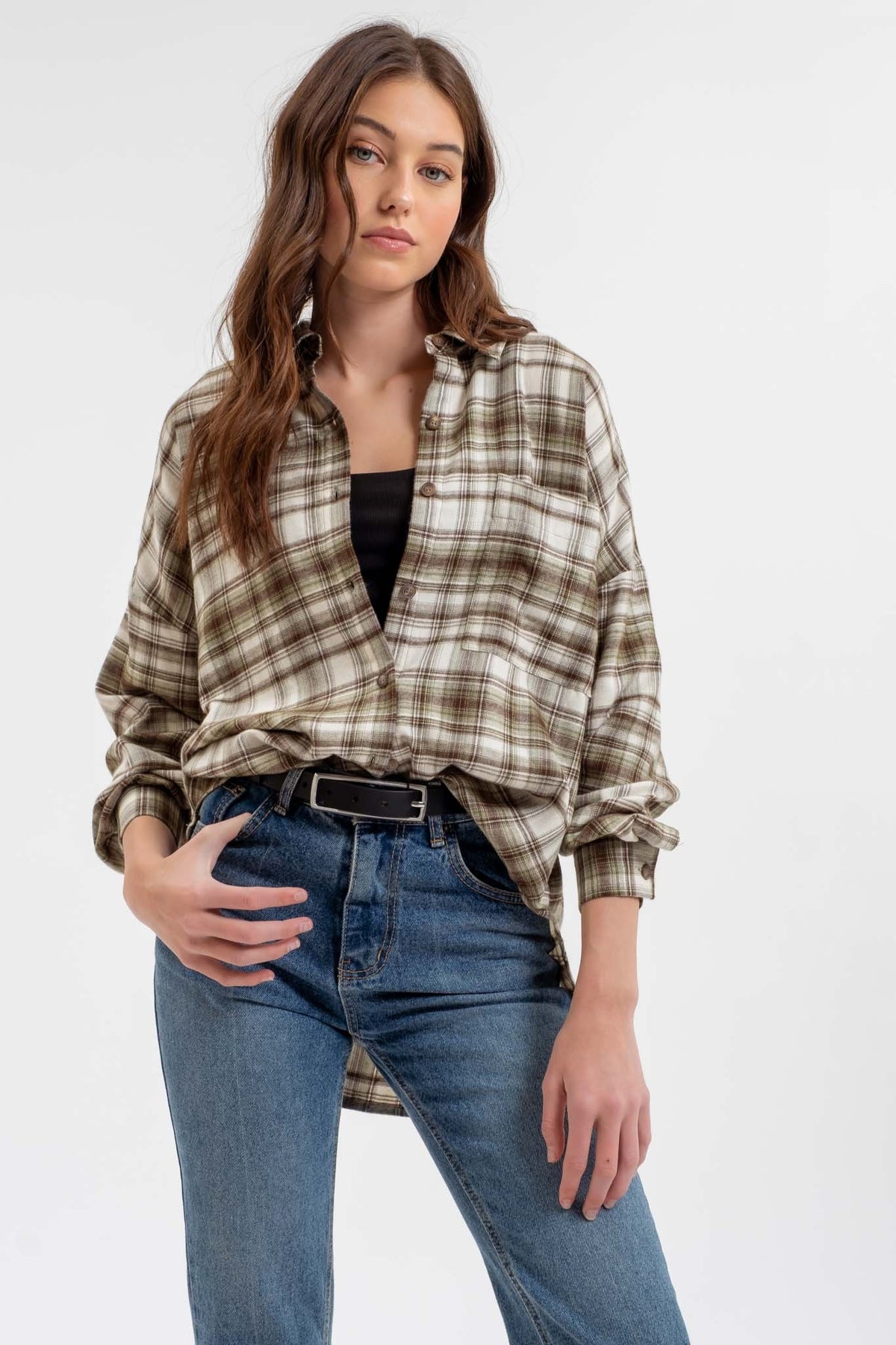 Autumn Plaid Button Down - (Olive Multi)