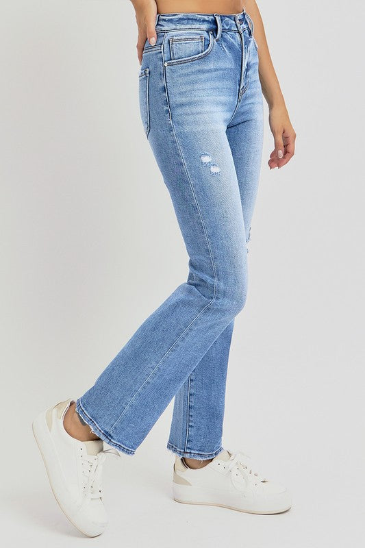 Risen HIGH RISE ANKLE STRAIGHT JEANS - (Medium)