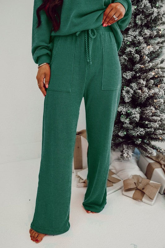 JOLLY Corded Top and Pants Set - (Evergreen)