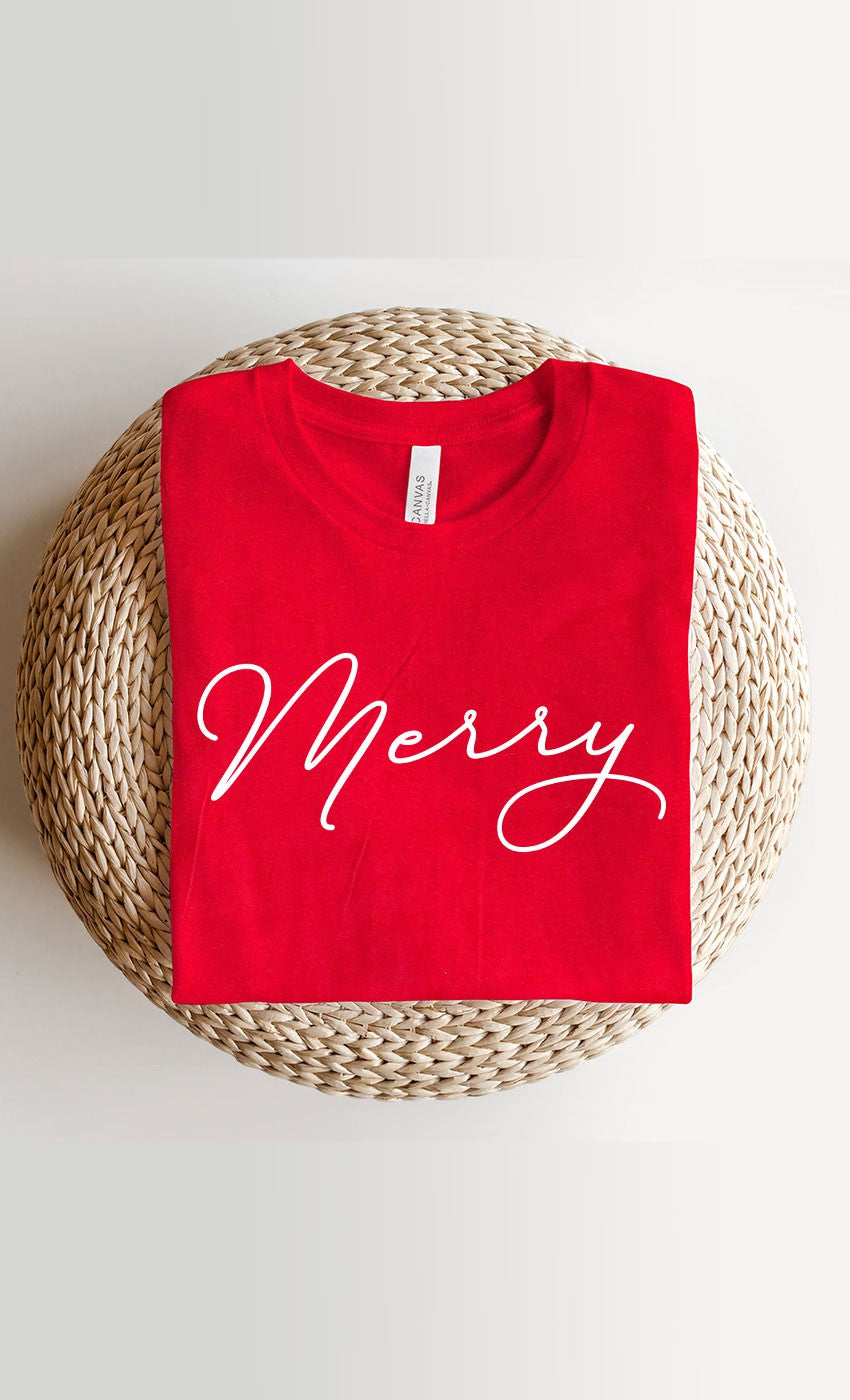 Merry Graphic Tee - (Red)