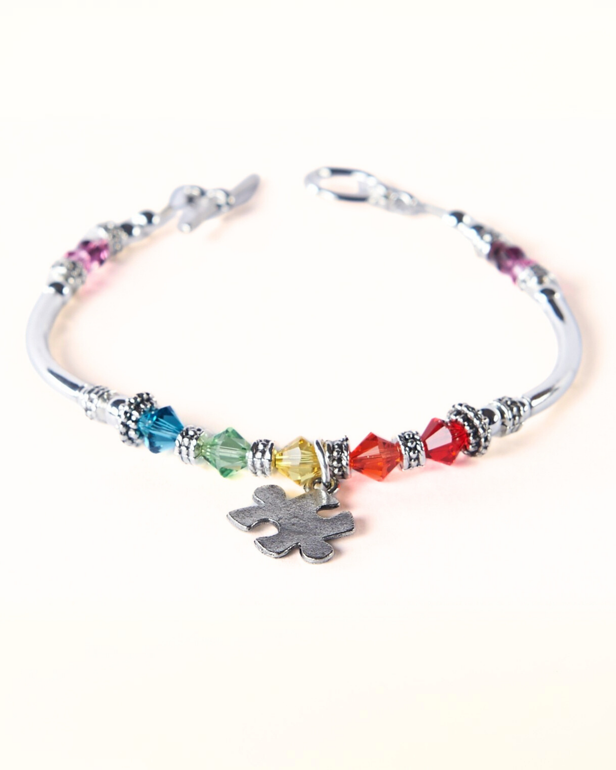 Autism Awareness Charm Bracelet Beaded