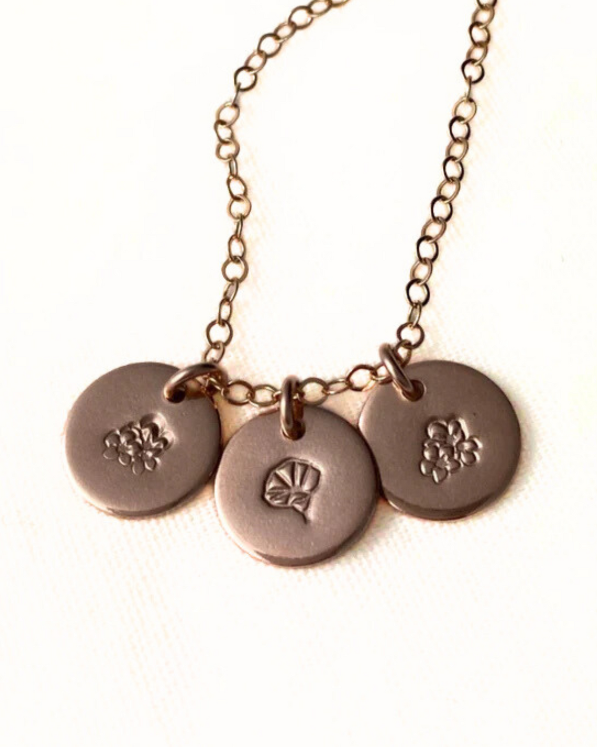 Birth Flower Mini Disc Necklace (3/8&quot; disc)