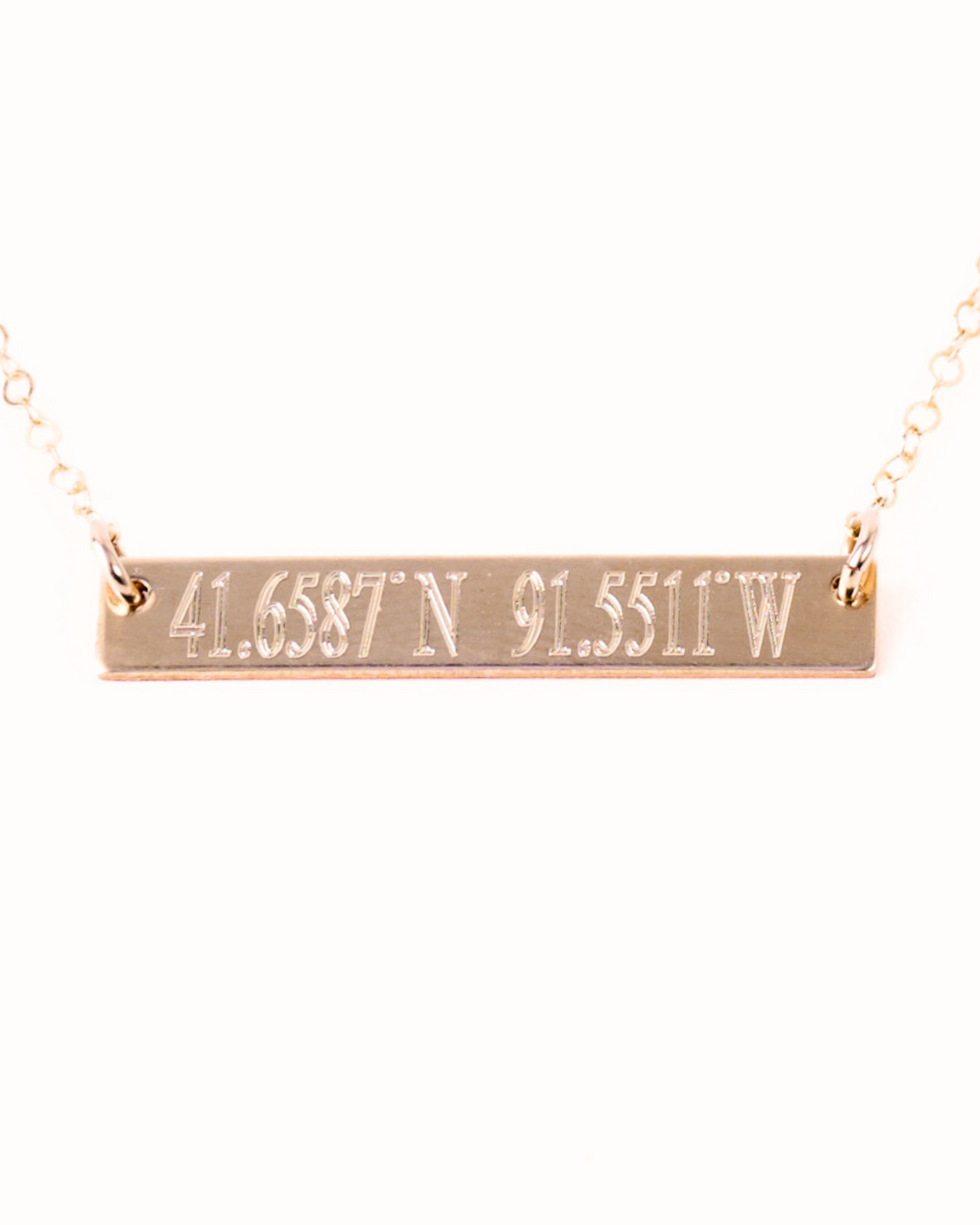 Personalized Coordinates Rectangle Bar Necklace