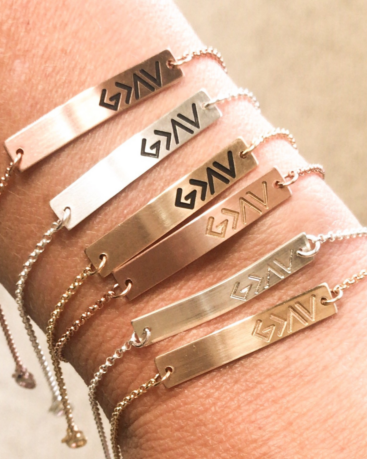 God is Greater Than Our Highs and Lows Bar Bracelet