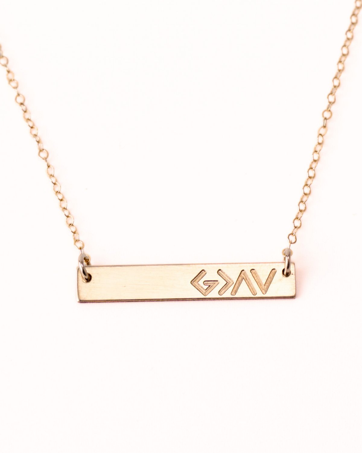 God is Greater Than The Highs and Lows Bar Necklace