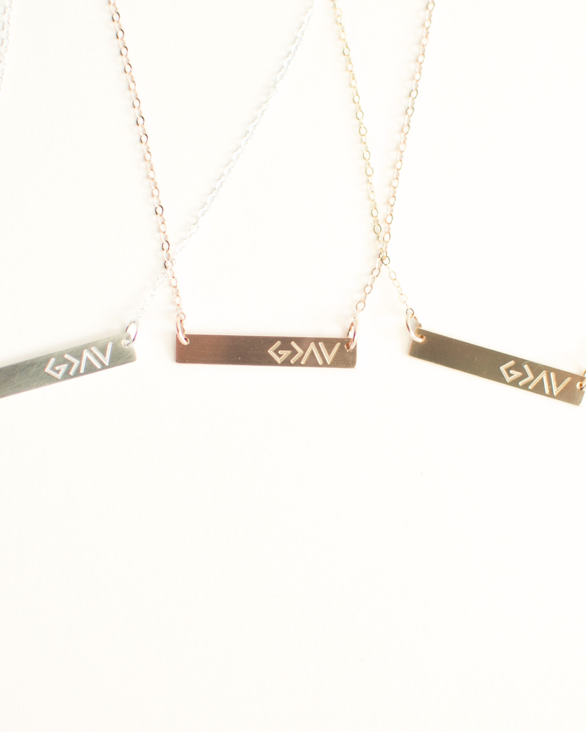 God is Greater Than The Highs and Lows Bar Necklace