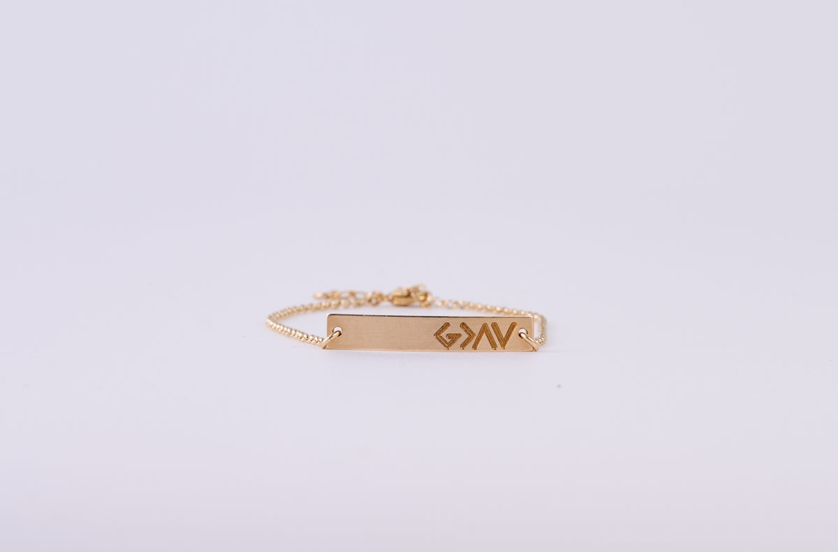 God is Greater Than Our Highs and Lows Bar Bracelet