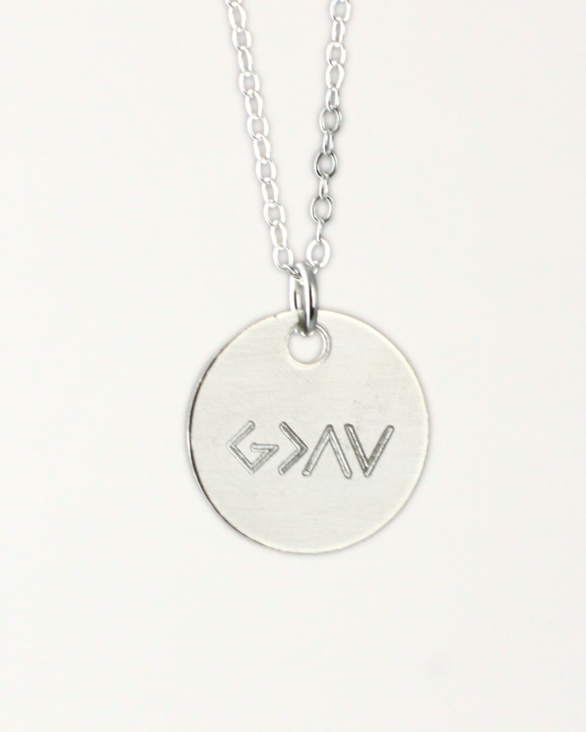 God is Greater Than The Highs and Lows 5/8&quot; Disc Necklace