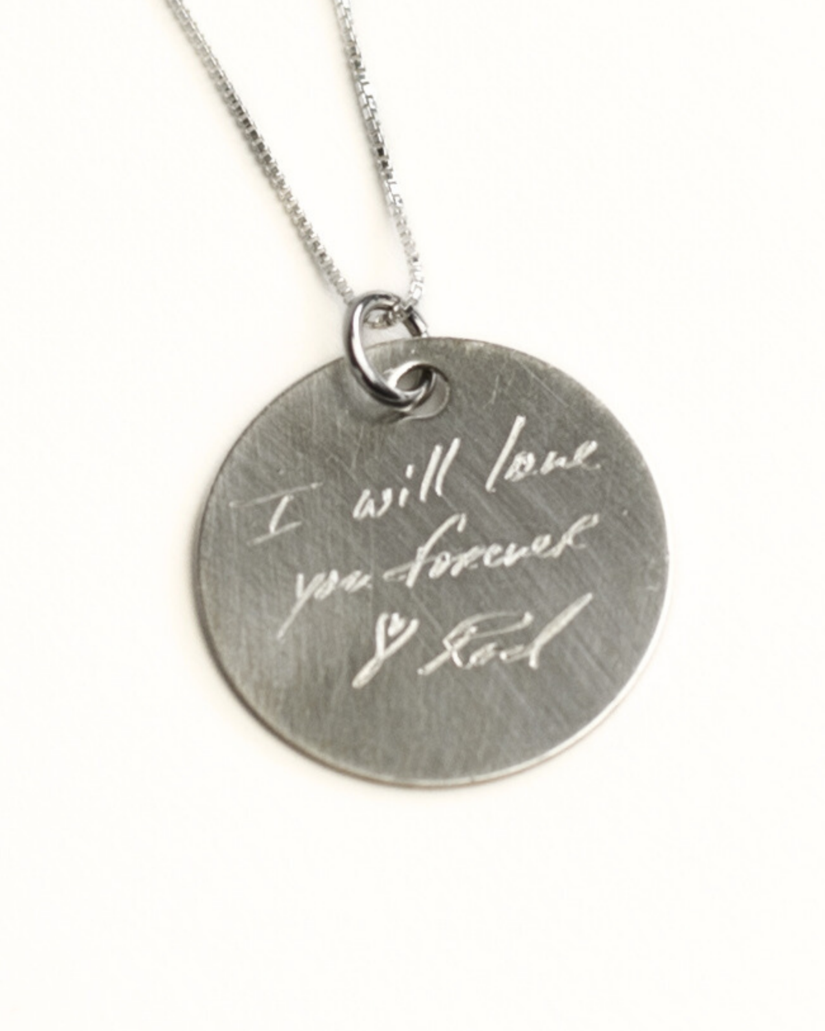 Custom Handwriting Disc Necklace (1&quot;)