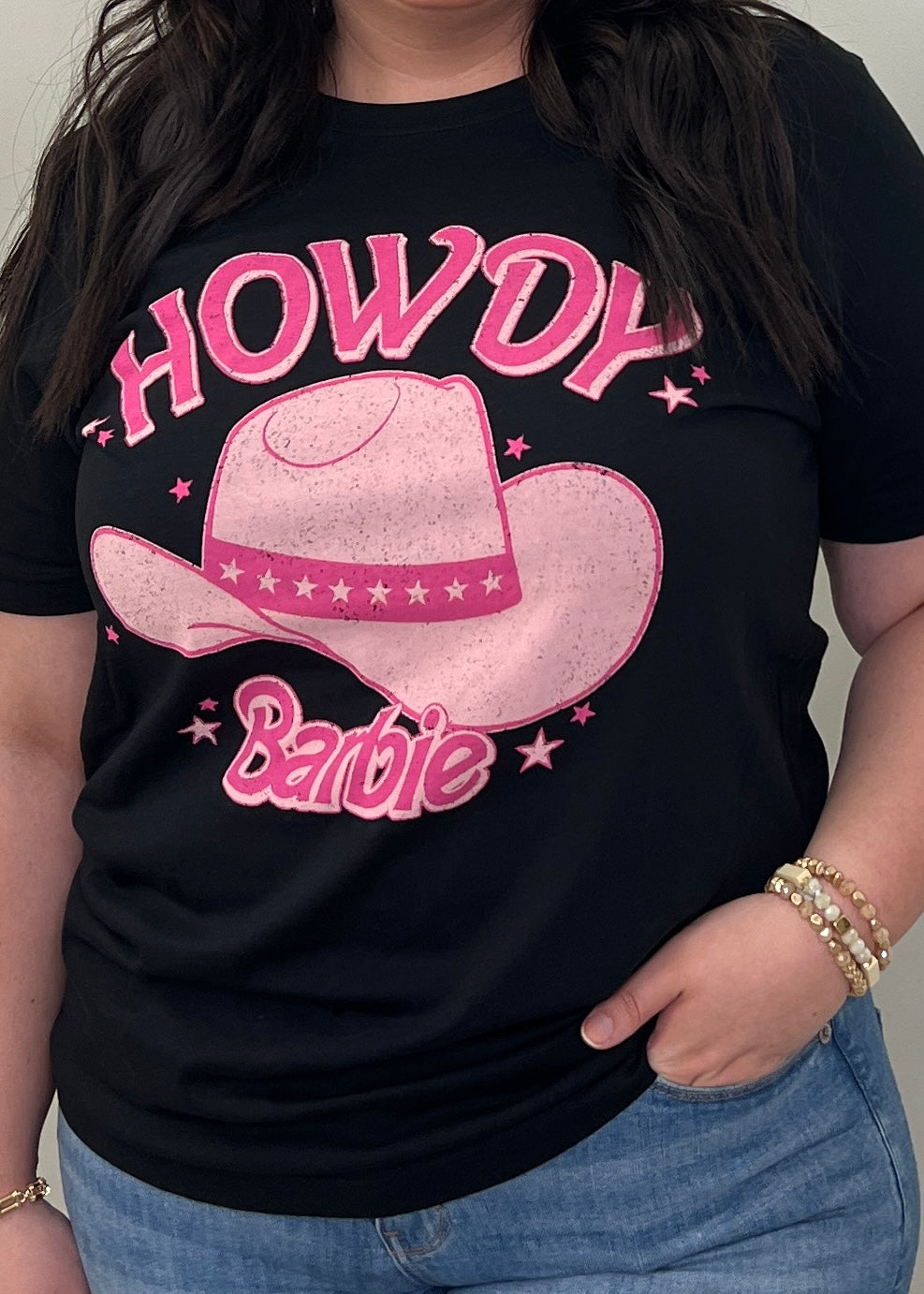 Howdy Barbie Graphic Tee- (Black)