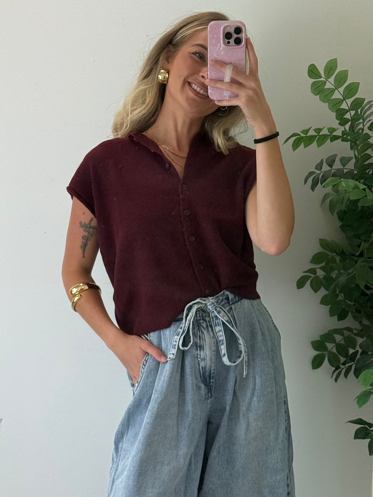 Sleeveless Raw Edge Lightweight Cardigan