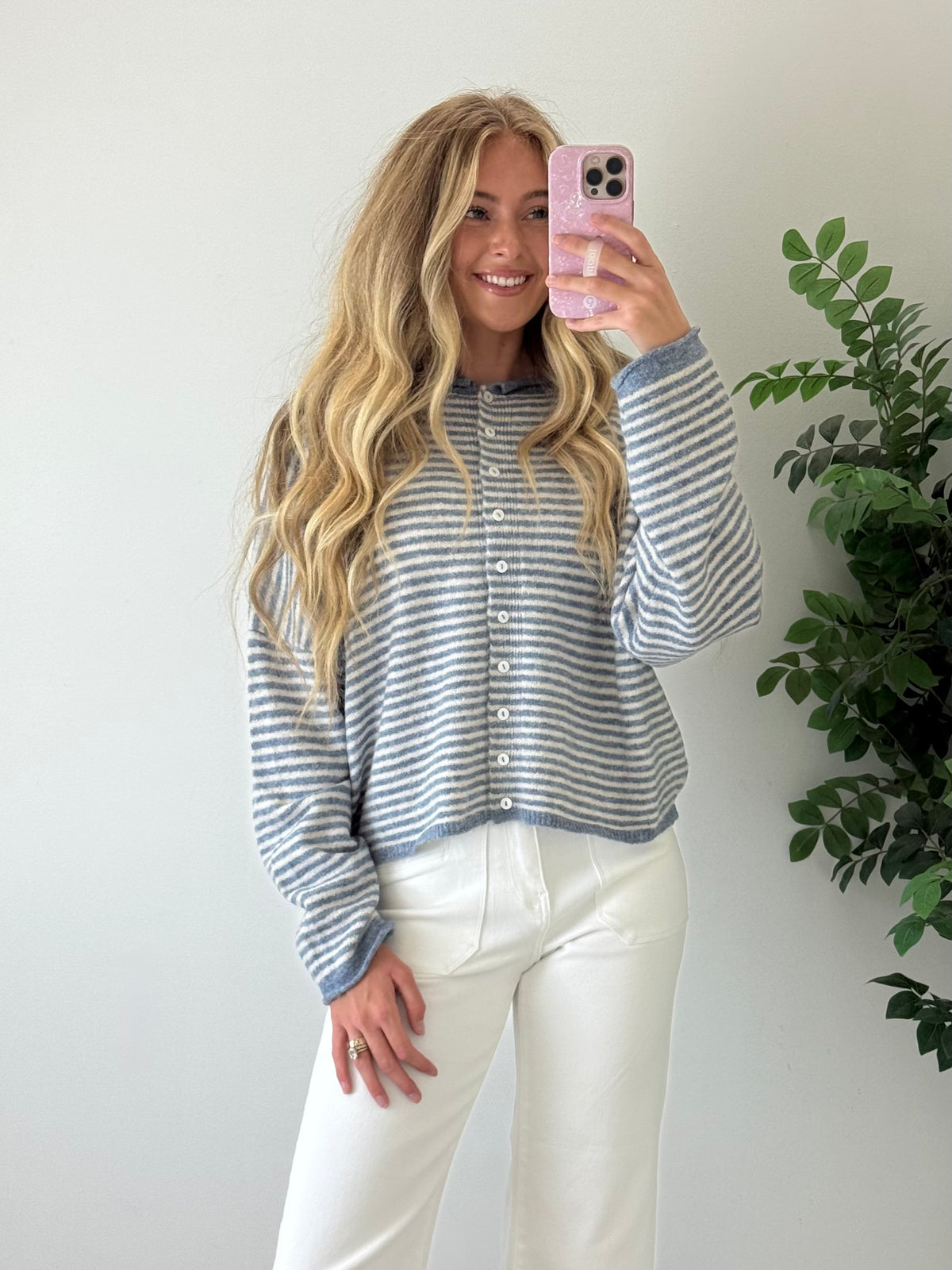 Knit Long Sleeve Drop Shoulder Cardigan