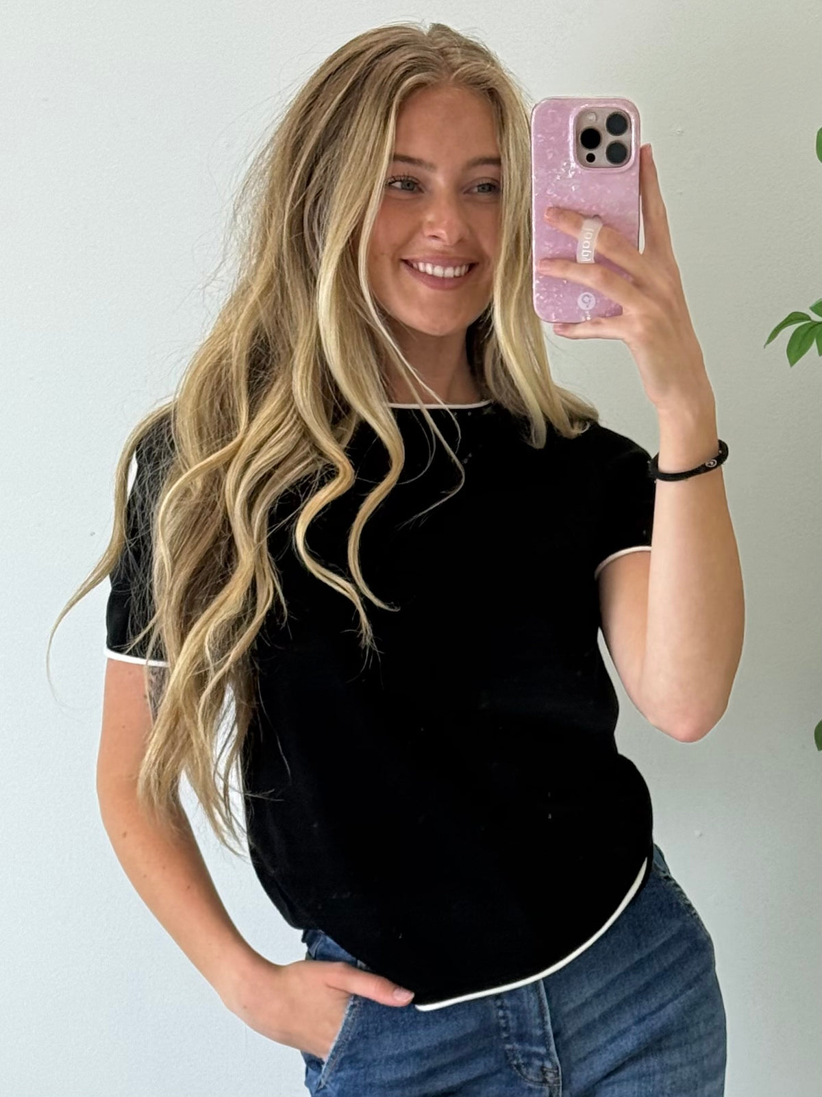 Layered Short Sleeve Sweater Top