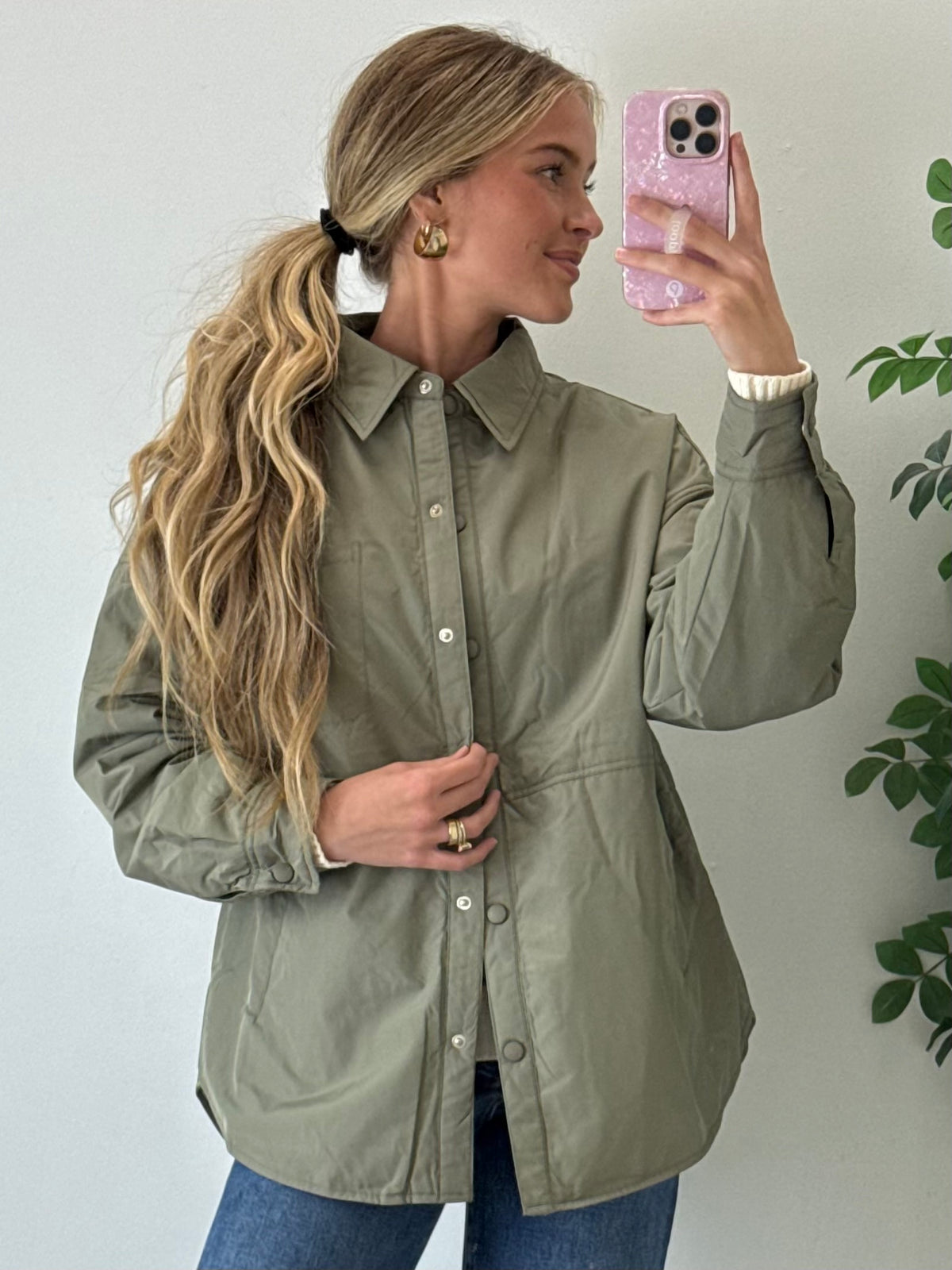 Oversized Button Down Collared Jacket