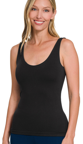 SEAMLESS TANK TOP - (Black)