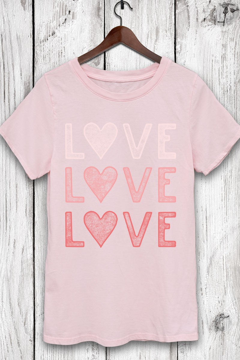 Love Love Love Graphic Tee- (Baby Pink)