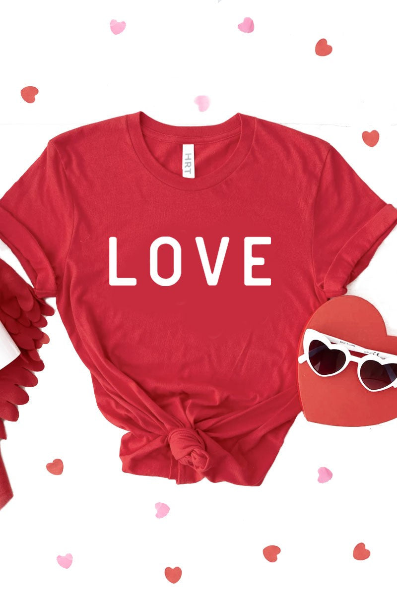 Love Graphic Tee- (Red)