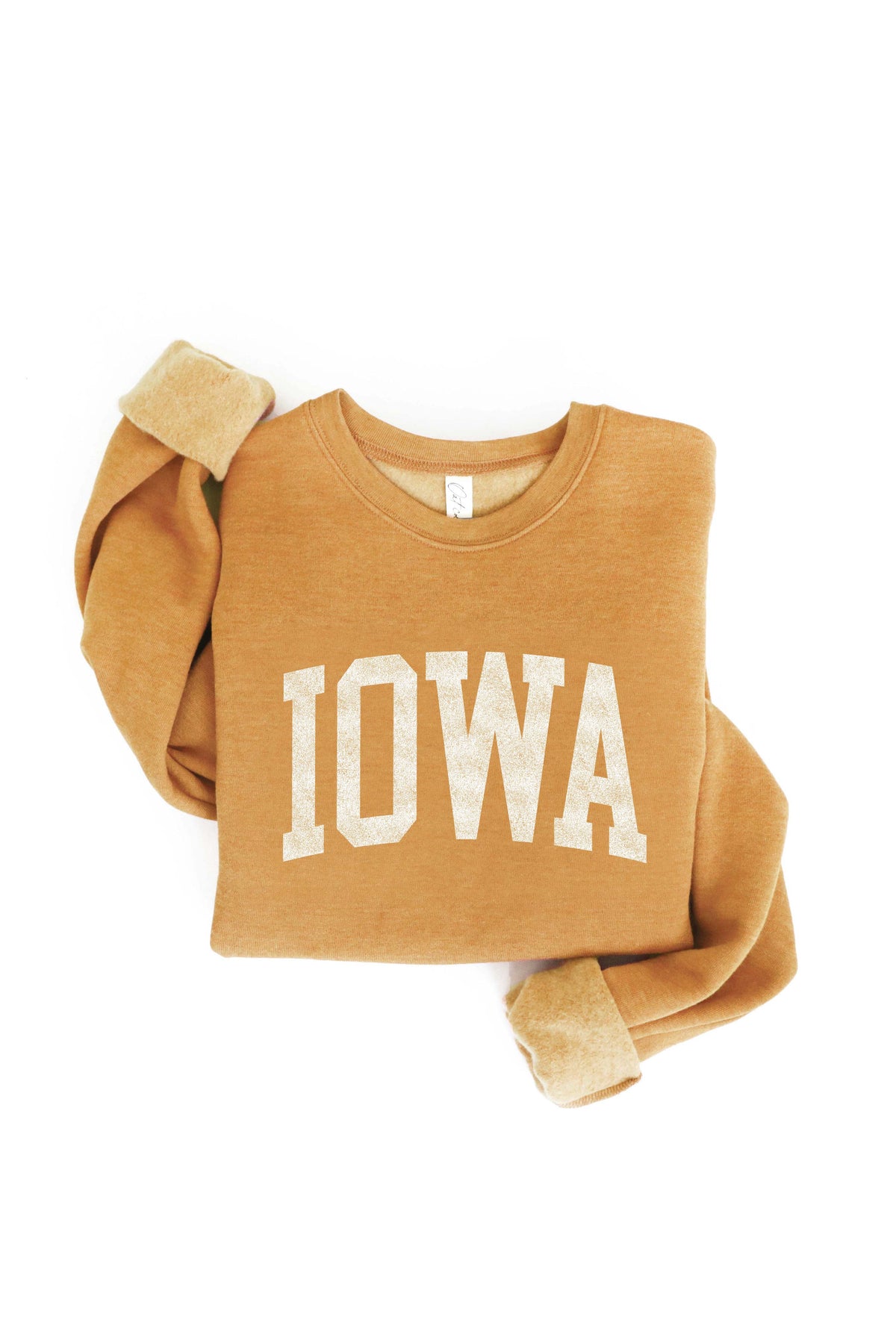 Plus Iowa Graphic Sweatshirt- (Mustard)
