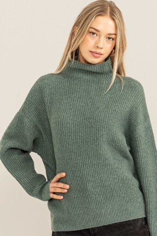 Noelle High Neck Sweater- (Black)