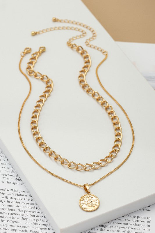 Link Chain and Pendant Necklace Set #N102
