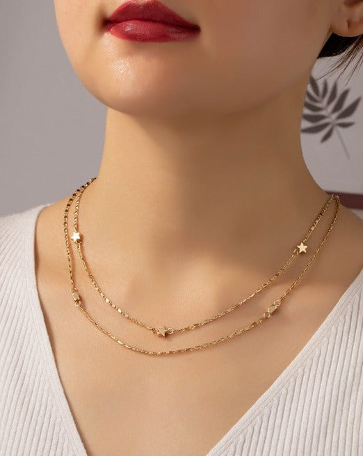 Two Layered Necklace (Stars)  #N113