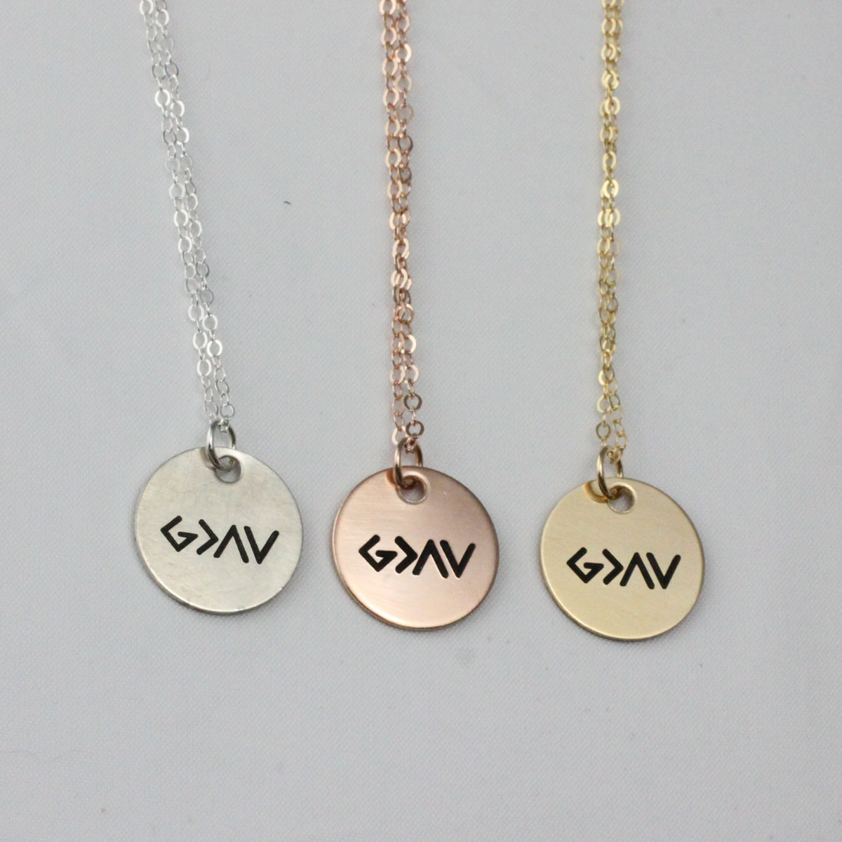 God is Greater Than The Highs and Lows 5/8&quot; Disc Necklace