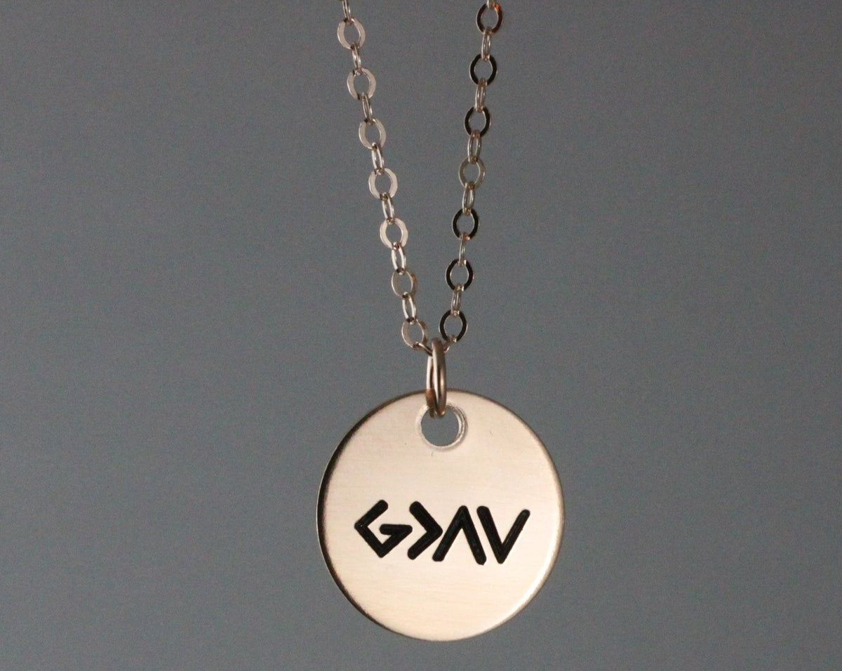 God is Greater Than The Highs and Lows 5/8&quot; Disc Necklace