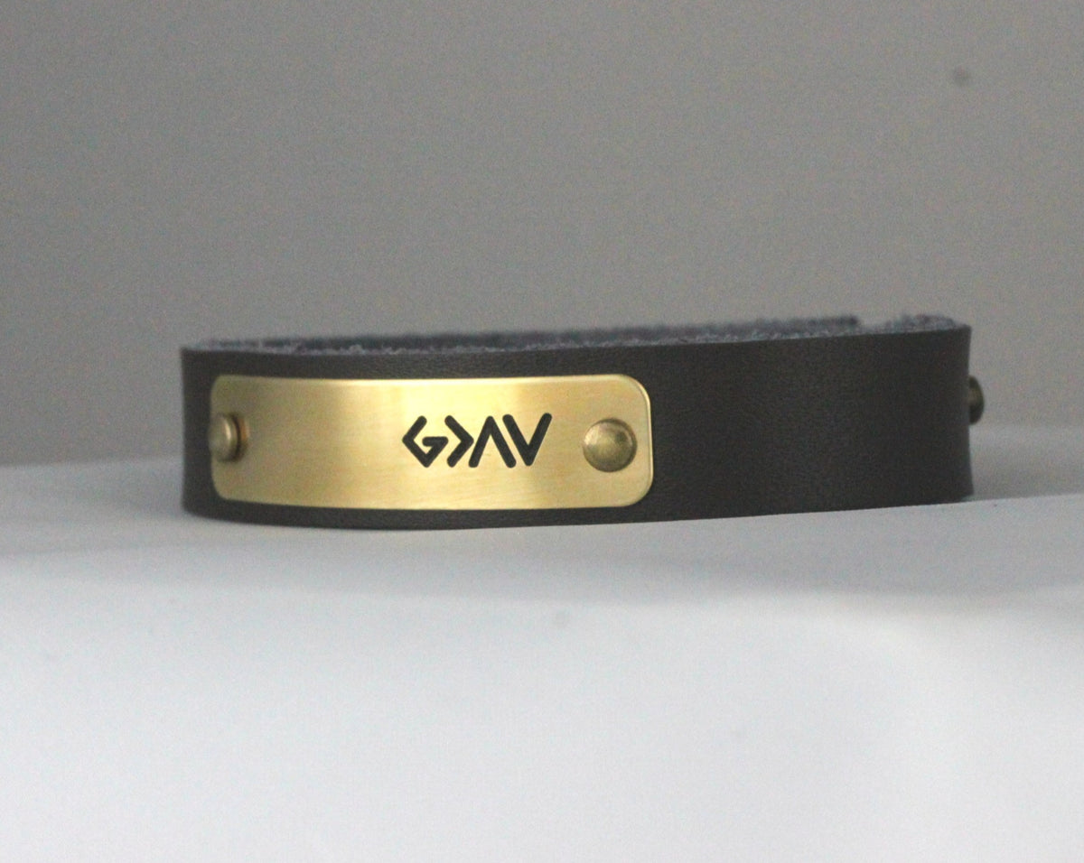 God is Greater Than the Highs and the Lows Leather Bracelet