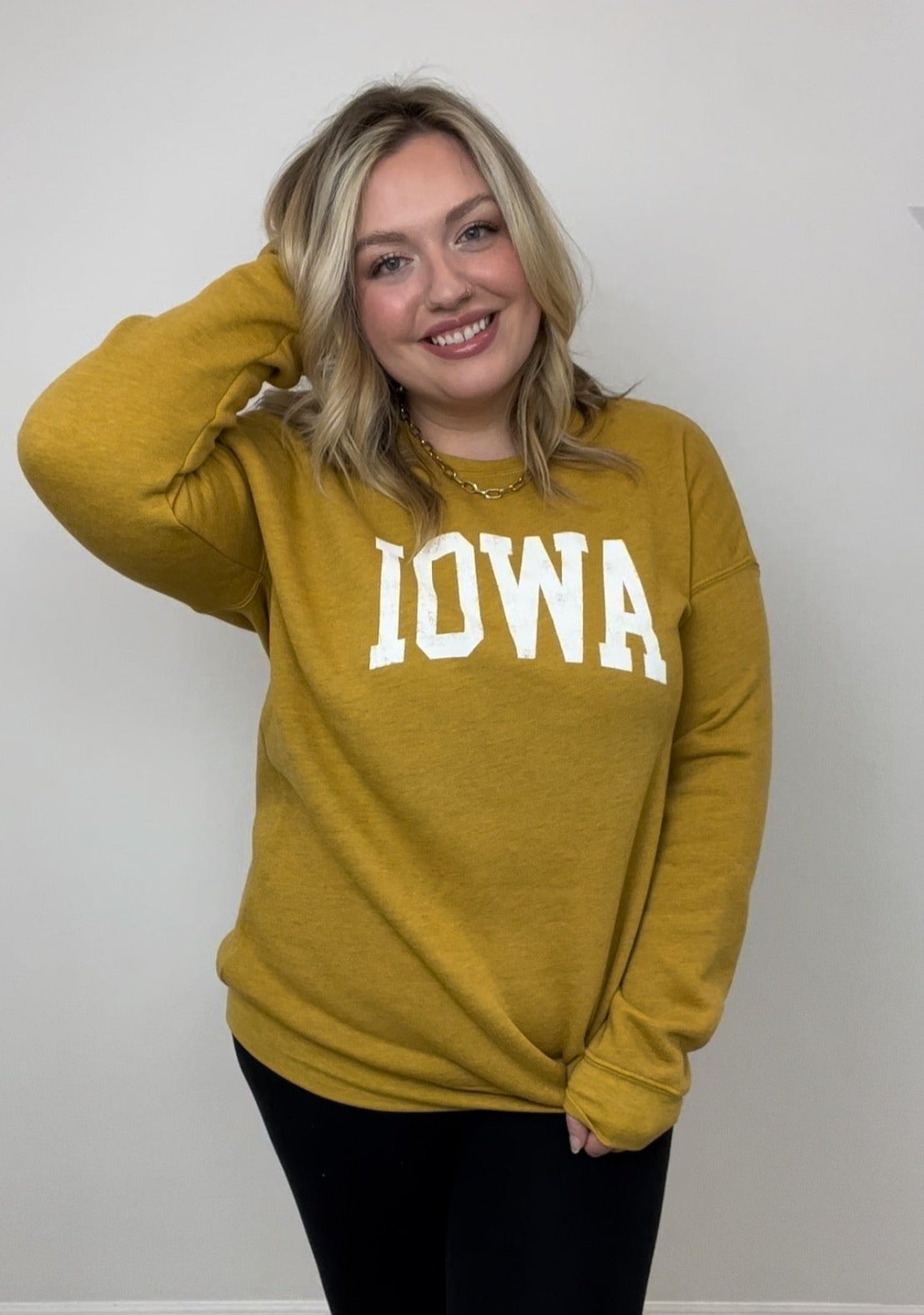 RESTOCK Iowa Graphic Sweatshirt- (Mustard)