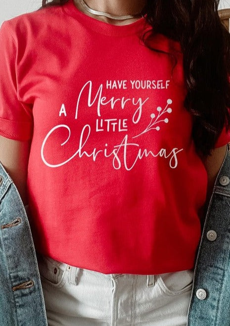 Merry Little Christmas Tee- (Red)